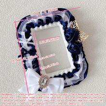 1pc New Cute Photo Card Holder, 7 Colors 2 Types Available, DIY Finished Product, Anime/ACG, Celebrity Fan Goods, 3-Inch Photo Display, Leaf, Rose, Bow, Transparent Lace Decoration, Lolita Accessories Card Holder - 彩色 - 查看 3