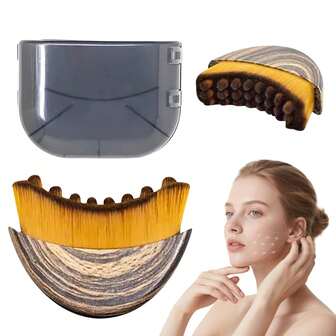Cepillo facial de contorno linfático, cepillo facial de contorno para drenaje linfático, masajeador de drenaje linfático seco, diseñado ergonómicamente para adaptarse perfectamente a la piel