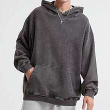 Vintage Washed Hoodie - Witch Hat & Witches Be Crazy Print - Streetwear Men's Clothing - Halloween/Christmas/New Year Gift / Affordable Gift - 黑色 - 查看 2