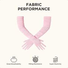 Long Mesh Gloves For Women, Stretchy Tulle Opera Party Gloves, Elegant Wedding Costume Accessory - Màu Hồng baby - Xem 4