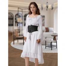Bbonlinedres Womens Corset Belt Renaissance Costume Lace-Up Elastic Underbust Wide Waist Cincher Belts{"Size_name":"Large","Color_name":"Black"} - 黑色大號 - 查看 6