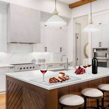 Tabla de cortar de vidrio templado, duradera, resistente a roturas, apta para lavaplatos, vidrio transparente con pies de goma, resistente a los araazos, resistente al calor, antideslizante, extragrande de 12x 16 pulgadas - 30,5 cm de largo x 20,3 cm de ancho - Ver 6