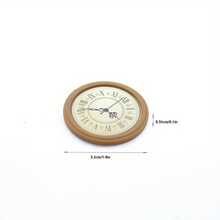 Mini Retro Pocket Style Simulation Clock - Antique Roman Numerals With Gold Hands And Black Dial, White Mini Simulation Clock Suitable For Dollhouses, Model Railways, Miniature Collections - Functional Replica Accessories