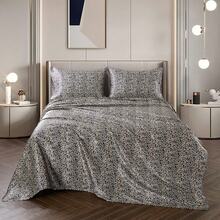 Silky Soft Pink Twin XL Satin Bed Sheets Set, 1 Deep Pocket Fitted Sheet + 1 Flat Sheet + 1 Pillowcase,  In 2025 - 豹紋 - 查看 4