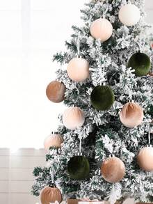Christmas Tree Ornaments Velvet Balls - Pack Of 12pcs Shatterproof Xmas Bulbs Decorations Set - Multicolor Green Brown Neutral, Christmas Tree Decorations,Christmas Ornaments,Christmas Decor,Christmas Decorations,60mm 2.36 Inch,Christmas Velvet Bows 6 Inch Rustic Wreath Gift Bows Vintage Xmas Velvet Ribbon Bow Ornaments For Christmas Farmhouse Tree Garland DIY Craft Wrapping Decorative - Brown-dark Green - View 3