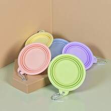 1PCS Pet Folding Bowl Outdoor Portable Dog Bowl Travel Dog Feeder Cat Dog Drinking Bowl Silicone Portable Pet Bowl
