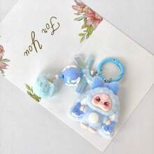 1 pièce Porte-clés personnalisé créatif en forme de lapin de dessin animé, porte-clés de lapin de dessin animé à grandes oreilles, pendentif en résine 3D, décoration de sac à dos, faveur de fête, cadeau parfait - Multicolore - Voir 9