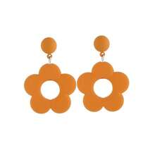 60 70s Big Acrylic Daisy Flower Petal Drop Dangle Earrings Stud Resin Floral For Women Cfboyolorful Summer Y2k Holiday Jewelry{"Color_name":"BrownA"} - 布朗 - 查看 1