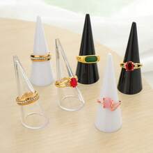 1 pieza/3 piezas Soporte de exhibición de anillos en forma de cono de acrílico, soporte para joyas, accesorio de exhibición de anillos - soporte de exhibición del anillo - Ver 7