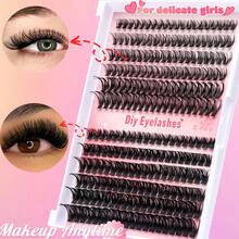 Nối mi chùm kèm nhíp Bond&Seal Mi riêng lẻ DIY Độ dài mi hỗn hợp 30D40D50D Chùm mi mềm mại tự nhiên để trang điểm tại nhà - Hồng - Xem 6