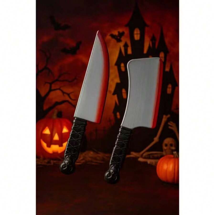 Faca / Cutelo / Algema Corrente Sangrenta de Plástico Acessório Fantasia Decoração de Halloween Cosplay Prisioneiro - BONITO - Visão 1