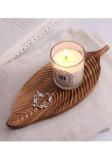 1 件叶托盘、木托盘、上菜托盘、茶托盘非常适合盛放零食、干果、水果、甜点、茶杯、咖啡杯，也可用作珠宝、浴室、家居装饰托盘、厨房、圣诞礼物、野餐用品 - 1件 - 查看 9