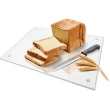 Tabla de cortar de vidrio templado, duradera, resistente a roturas, apta para lavaplatos, vidrio transparente con pies de goma, resistente a los araazos, resistente al calor, antideslizante, extragrande de 12x 16 pulgadas - 30,5 cm de largo x 20,3 cm de ancho - Ver 2