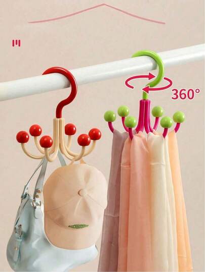Gancho Giratório de 6 Garras, Gancho Multiuso, Cabide, Ferramenta de Armazenamento Mágica para Dormitório, Gancho Giratório de 360°, Gancho Giratório de 6 Garras Dopamina, Roupa Íntima, Roupa Externa, Cabide Multifuncional para Quarto. Gancho Giratório Multifuncional Poderoso de 6 Garras, Gancho de Armazenamento de Cozinha Giratório de 360° Sem Furos, Adequado para 1 Peça de Cabide Giratório de 360° em Casa