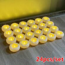 6 buc/12 buc/16 buc/24 buc lumânări LED plutitoare activate cu apă, lumânări plutitoare fără flacără impermeabile pentru decor romantic de nuntă, atmosferă de sărbătoare, Crăciun, lumânări electronice pentru exterior, felinare cu dorințe, lumânări LED