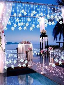 Solar Snowflake Icicle String Lights, 97/160 LED 16/27 Strands Christmas Lights For Indoor/Outdoor, IP65 Waterproof With 8 Modes Eave Lights, Suitable For Christmas, House, Garden, Trees, Yard, Stairs, Roof,Festival ,Party Decorations (Warm White/Multicolor/White)