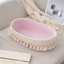 1 Giỏ đựng đồ dệt thủ công, Hộp đựng đồ để bàn đựng mỹ phẩm, cọ trang điểm - Không gây dị ứng, Hộp đựng đồ để bàn nhẹ, Thích hợp đựng mỹ phẩm, bút, v.v. - Sợi trắng tự nhiên - Nhiều màu - Xem 3
