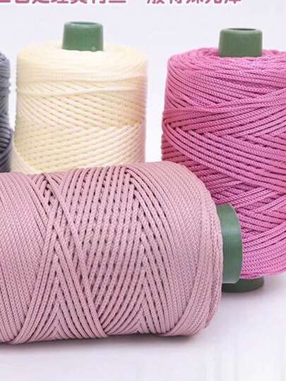 3 mm färgat tvinnat vävt rep ihåligt tråd hantverk dekorativt DIY handgjort väska dragsko bältestillbehör polypropylenfiber