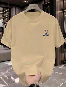 Men's Streetwear T-Shirt Rabbit Graffiti Rabbit Shirt 100% Cotton Premium T-Shirt - Beige - View 3