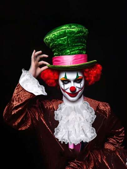 1pc New Clown Ruff Collar Scarf Set, Makeup, Masquerade Party Accessory, Retro Studio Prop