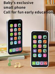 1pc Kids Realistic Smart Phone Toy With Music, Educational, Christmas/Halloween Gift (Batteries Not Included) - Multicolor - View 3
