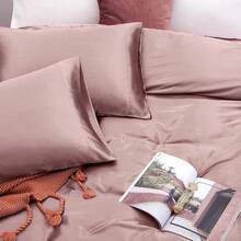 Silky Soft Pink Twin XL Satin Bed Sheets Set, 1 Deep Pocket Fitted Sheet + 1 Flat Sheet + 1 Pillowcase,  In 2025 - 玫瑰金色 - 查看 5