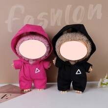 17 cm Puppenkleidung - Kapuzen-Jumpsuit Outfit Set für LABUBU Puppe (Puppe nicht enthalten)