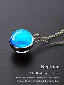 1 Stück Mars & Erde Anhänger Halskette, einzigartiges Geschenkidee für Frauen, Paare, Freunde und Familie