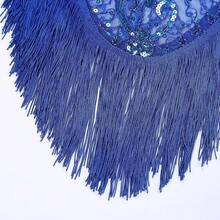 1920s Shawl Wraps Sequin Beaded Evening Cape For Gatsby Party Bridal Shawl Women Evening Cape Flapper Cover Up{"Color_name":"Blue"} - 藍色的 - 查看 8