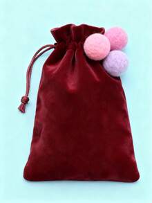 Saquinhos de veludo vermelho vinho com cordão - Pequenos saquinhos para guardar joias, forro de flanela macia, ideais para embrulho de presentes / organizador de joias / lembrancinhas de casamento para madrinhas / organizadoras de casamento / vendedoras de joias, chá de panela / festa de Natal / aniversário, Dia dos Namorados / Natal / Dia de Ação de Graças, outono / inverno - Borgonha - Ver 6