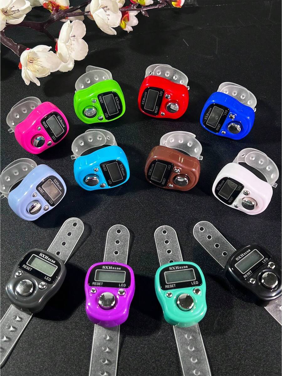 10 piezas/Paquete Anillo de dedo con contador manual LED