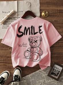 Zrgoth 男士休闲百搭简约印花元素短袖T恤 - 粉色 - 查看 5