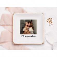 送给妈妈的个性化照片首饰托盘，子女送给妈妈的定制戒指碟，母亲节礼物，送给妈妈的珠宝收纳盒 - 彩色 - 查看 5