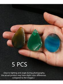 1/5/10/20/30pcs Polished Agate Slices, Drilled Agate Geode Pendants In Various Sizes And Colors Irregular Ornament Geode Stones Rock For Home Room DIY Jewelry Table Decorations, About 20 G/Piece - 多色(有孔) - 查看 13