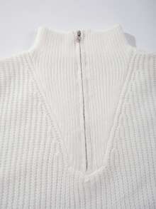 男士休闲宽松拉链领罗纹套头毛衣，简约百搭，秋冬款