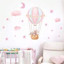 BRUP 1/6 Hojas Adorable Conejo y Globo Medidor de Altura Adhesivo de Pared, Pegatina Gráfico de Crecimiento con Forma de Corazón Rosa para Decoración de Habitación de Bebé y Guardería, Lindo Arte de Pared para Niños con Pegatinas de Pared Removibles - Multicolor - Ver 5