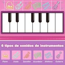 Tapete Musical para Niños, Tapete de Piano Alfombrilla Teclados de Piso Plegable Manta de Musicale Electrónico de Baile, Juguete Didactico Regalo - Rosa - Ver 4