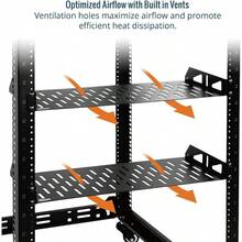 Tecmojo 1U Rack Shelf Rack Mount Shelf With AntiSlip Stops203.2 Mm Deep Vented Cantilever Tray For 19 Inch Server Racks And Cabinets Good Air Circulation Weight Capacity 25 Kg/55lbs 2 Pack Black - Black - View 4
