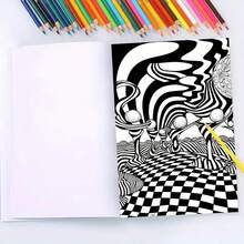 Deluxe 3D Illusion Coloring Book - Thick, Premium Paper, 22 Pages | Fun & Relaxing Art Activity | Perfect Gift For Birthdays & Holidays - Multicolor - View 4