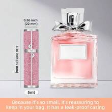 AB00GR 5ml Leather Perfume Atomiser Refillable, Bottom Fill Perfume Bottle, Portable And Leak - Proof Suitable Women And Men AB00GR 5ml - AB00BK 5毫升 - 查看 3