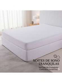 100% Waterproof Mattress Protector With Elastic All Around, Quilted Queen King Size, Various Colors - 白色 - 查看 4
