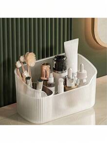 Organizador de Maquiagem para Banheiro (1 unidade), Caixa Organizadora de Produtos de Cuidados com a Pele para Mesa, Acessórios de Banheiro, Caixa Organizadora de Cosméticos Eficiente e que Economiza Espaço, Ideal para Quarto, Escritório, Banheiro, Controles Remotos, Artigos de Papelaria, Cosméticos e Decoração de Sala de Maquiagem - leitoso - Ver 6