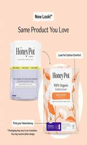 The Honey Pot Company - Sanitary Pads For Women - Non-Herbal Regular Flow W_Wings - Organic Cotton Cover &Amp; Ultra-Absorbent Pulp Core - Feminine Care - 20 Ct - ColorA - 查看 2
