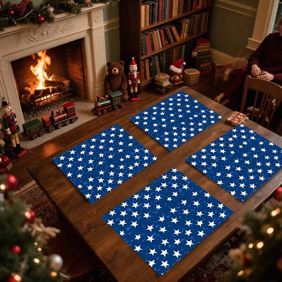 1 set/1 pieza/4 piezas/6 piezas/100 piezas Manteles individuales con estampado de estrellas, manteles individuales termoaislantes, adecuados para decoración del hogar, comidas festivas, decoración de cocina y fiestas, manteles individuales para fiestas, se pueden regalar - Multicolor - Ver 1