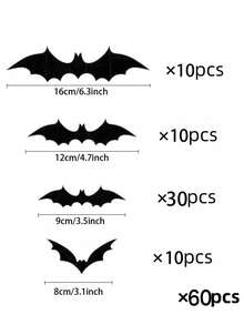 Bat Wall Decoration, Halloween Bat Decoration 3D Bat Wall Decoration Is Realistic. PVC Bat Stickers Are Suitable For Outdoor DIY Home Decoration, Party Supplies. - Black - View 19