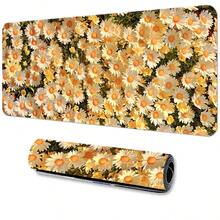 Alfombrilla de ratón con diseño de margarita grande, alfombrilla de escritorio para juegos, alfombrilla de teclado grande, lavable, con base de goma, borde cosido, regalo de alfombrilla de ratón, protector de escritorio, almohadilla de estudio, disponible en múltiples tamaños, alfombrilla de teclado de computadora, almohadilla para portátil