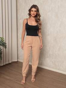 Kit 4 Cropped Alca Fina Suplex Summer Fashion Top Gym Women's Clothing - Màu be\Nâu\Hồng\Đen - Xem 10
