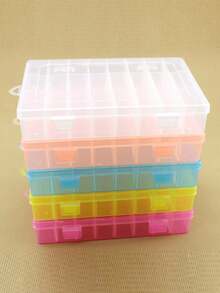 1 szt. Klasyczne plastikowe pudełko do przechowywania z zamknięciem na zatrzask – wielofunkcyjne, prostokątne pudełko na biurko do przechowywania biżuterii, koralików i artykułów do rękodzieła – nie wymaga prądu, pudełko do przechowywania na biurku | Klasyczny design | Przezroczyste plastikowe pudełko, pudełko na biżuterię (drobne zarysowania wynikające z rzemiosła są normalne i nie wpływają na użytkowanie)