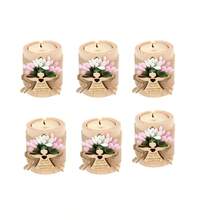 1/6/12 件木制蜡烛套装，适用于婚礼餐桌中心装饰、婚礼、洗礼礼物、婴儿生日派对回礼、新娘送礼会婚礼回礼、家居装饰 - 彩色 - 查看 10