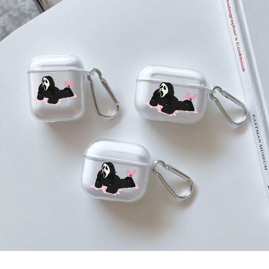 Cute Ghost Earphone Case Compatible With AirPods 4th Gen, Pro, New 2/3, Soft Protective Cover Shell Compatible With Apple Earphones - Clear - View 1